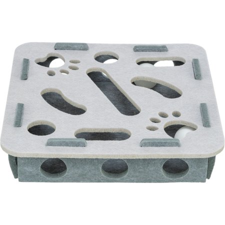 Interaktívna hra pre mačky Hole�n�Roll – box, ø 30 × 7.5 cm, filc, sivá