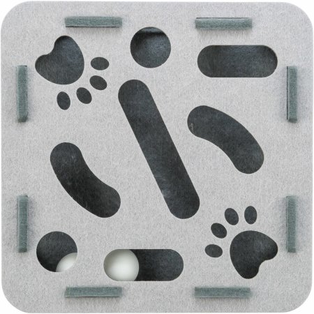 Interaktívna hra pre mačky Hole�n�Roll – box, ø 30 × 7.5 cm, filc, sivá