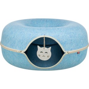 Filcová búdka - donut, ø 60 cm, s hračkou, modrá