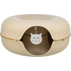 Filcová búdka - donut, ø 60 cm, s hračkou, béžová