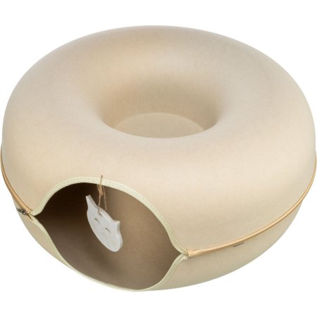Filcová búdka - donut, ø 60 cm, s hračkou, béžová