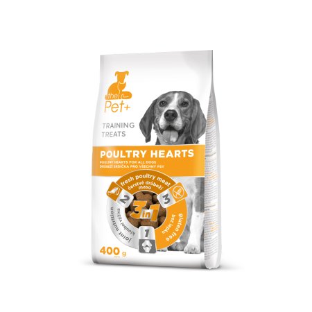 thePet+ Dog Poultry Hearts Training Treats 400g