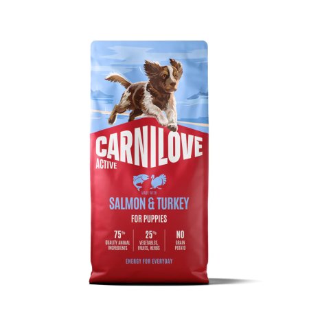 Carnilove Active Dog Dry Made with Salmon & Turkey for Puppies 12 kg