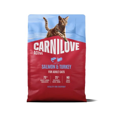 Carnilove Active Cat Dry Made with Salmon & Turkey for Adult All Breeds 2 kg