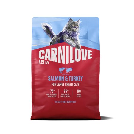 Carnilove Active Cat Dry Made with Salmon & Turkey for Adult Large Breeds 2 kg