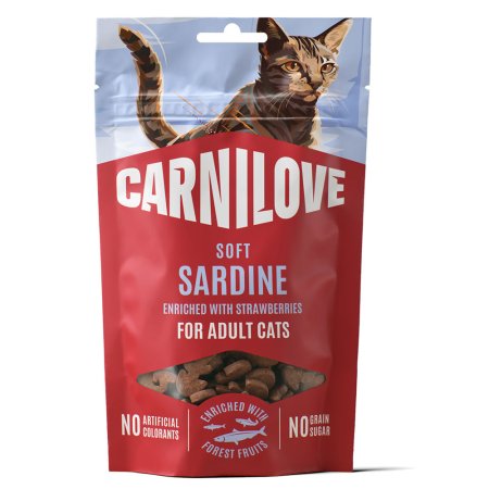 Carnilove Cat Soft Snack Sardine enriched with Strawberry 50 g