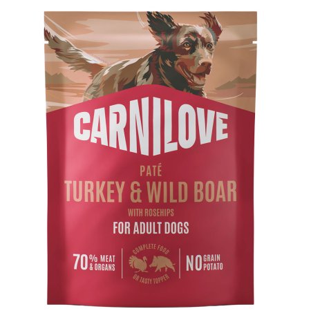 Carnilove Dog Pouch Paté Turkey & Wildboar with Rosehips 300 g