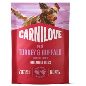 Carnilove Dog Pouch Paté Turkey & Buffalo with Rose Petals 300 g