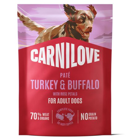 Carnilove Dog Pouch Paté Turkey & Buffalo with Rose Petals 300 g