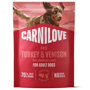 Carnilove Dog Pouch Paté Turkey & Venison with Stawberry Leaves 300 g