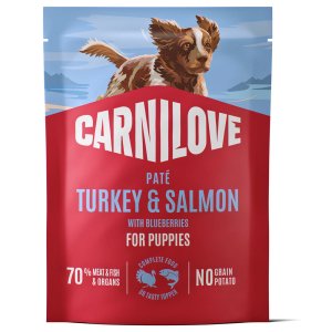 Carnilove Dog Pouch Paté Turkey & Salmon with Blueberries for Puppies 300 g