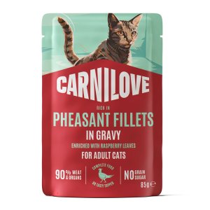 Carnilove Cat Pouch Gravy rich in Pheasant enriched with Raspberry Leaves 85 g