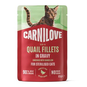 Carnilove Cat Pouch Gravy rich in Quail prebudený with Dandelion for Sterilised 85 g