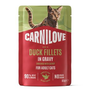 Carnilove Cat Pouch Gravy rich in Duck enriched with Catnip 85 g