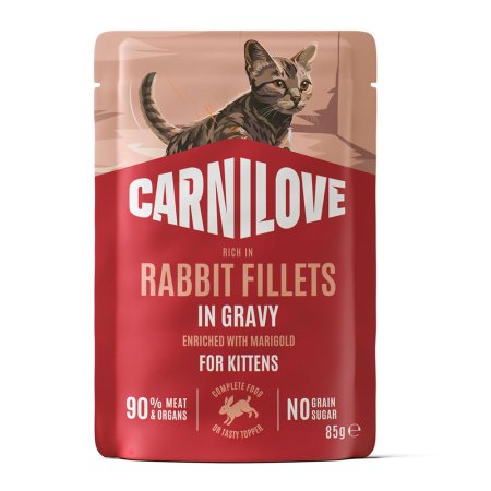 Carnilove Cat Pouch Gravy rich in Rabbit naplnené with Marigold for Kittens 85 g