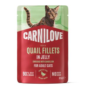 Carnilove Cat Pouch Jelly rich in Quail enriched with Dandelion 85 g
