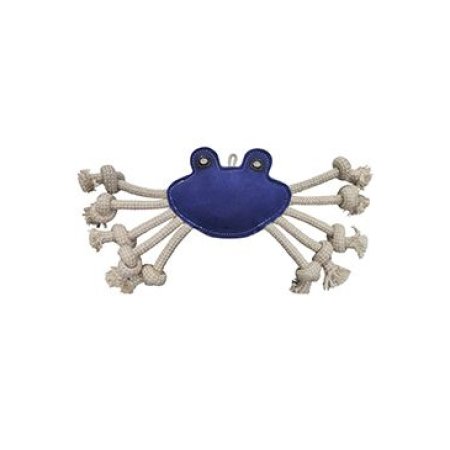 Hračka pes animALL Krab s povrazmi koža, farebný 33x20cm