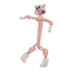 Hračka pes animALL Krava koža+lano Mr.Roper 57cm