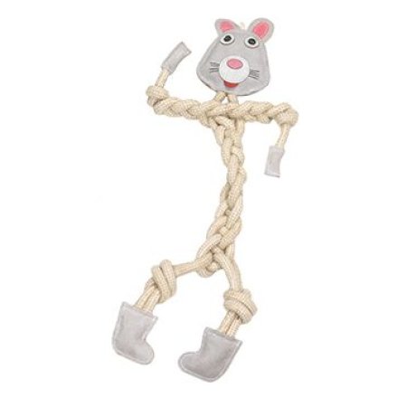 Hračka pes animALL Králik koža+lano Mr.Roper 57cm