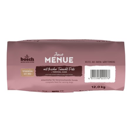 Bosch HPC MENUE Junior with animal welfare moriak + oats & millet 12 kg (EXPIRÁCIA 05/2026)