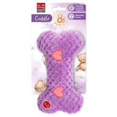 Hračka Dog Fantasy Cuddle Kosť nahrievacia fialová 23cm
