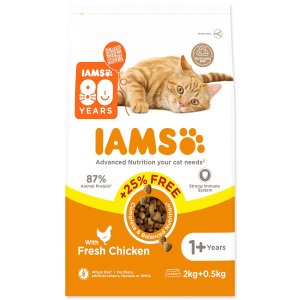Krmivo IAMS Cat Adult Chicken 2kg + 500g ZADARMO