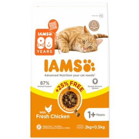 Krmivo IAMS Cat Adult Chicken 2kg + 500g ZADARMO