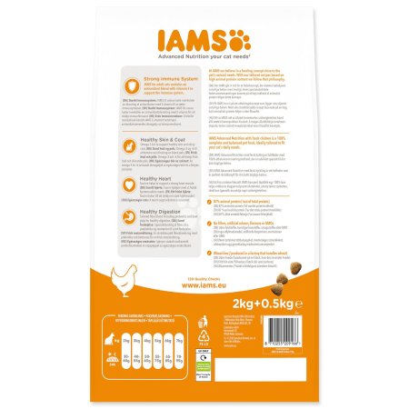 Krmivo IAMS Cat Adult Chicken 2kg + 500g ZADARMO
