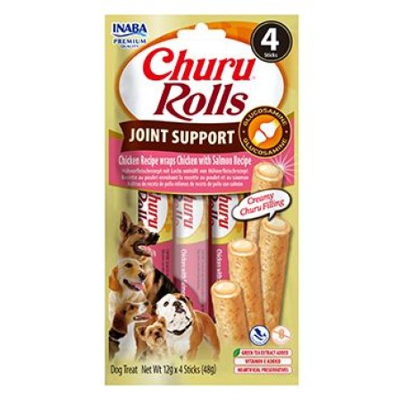 Churu Dog Rolls Joint Supp.Chick.wraps Chick&Salm4x12g