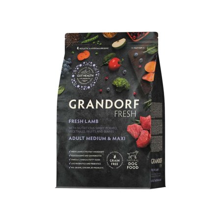 Grandorf FRESH granule pre psov Adult Medium & Maxi - Jahňa 3kg