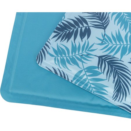 Chladící podložka design Palmový list, 65 x 50 cm, světlemodrá