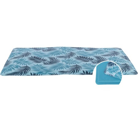 Chladící podložka design Palmový list, 65 x 50 cm, světlemodrá