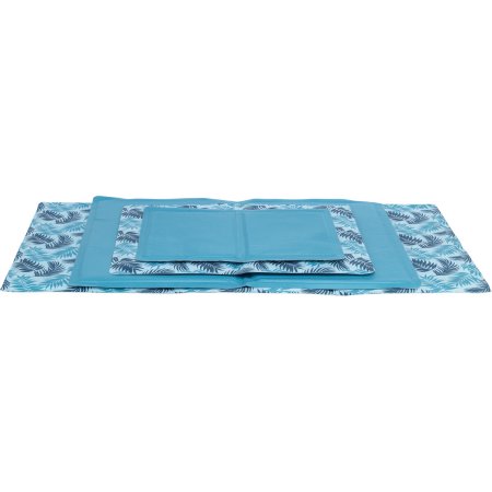 Chladící podložka design Palmový list, 65 x 50 cm, světlemodrá