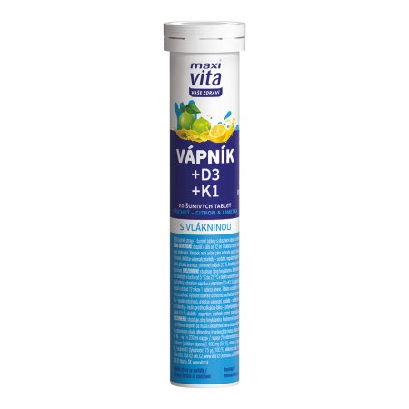 Vitar Maxi Vita Vápník + D3 + K1 20 šumivých tablet 80 g