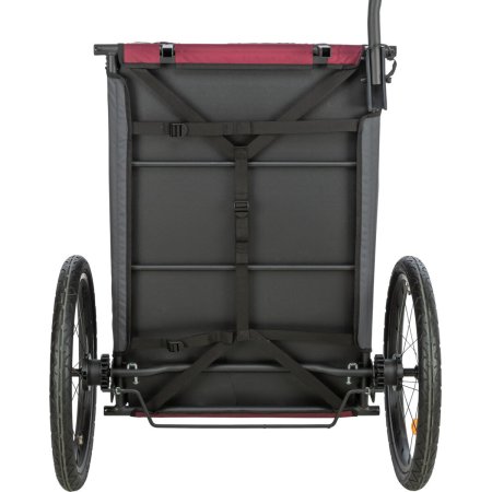 Vozík za kolo, L: 75 × 86 × 80/145 cm, do 30 kg, šedá/červená