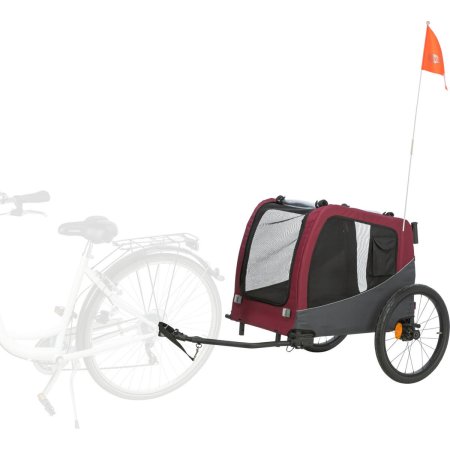 Vozík za kolo, L: 75 × 86 × 80/145 cm, do 30 kg, šedá/červená