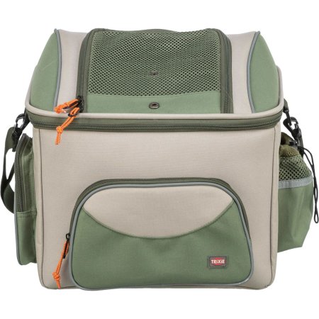 Transportní koš na nosič, polyester, 48 x 40 x 34 cm, olivově zelená/béžová