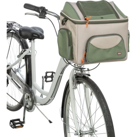 Transportní koš na nosič, polyester, 48 x 40 x 34 cm, olivově zelená/béžová