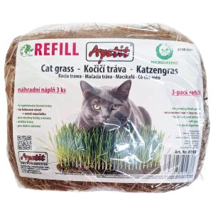 Apetit - Kočičí tráva - REFILL - 3x náhradní rohož a 3x semínka 30 g