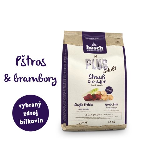 Bosch HPC PLUS Adult Ostrich & Potato 2,5 kg (EXPIRACE 06/2026)