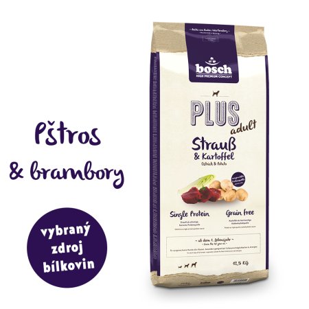 Bosch HPC PLUS Adult Ostrich & Potato 12,5 kg (EXPIRACE 06/2026)