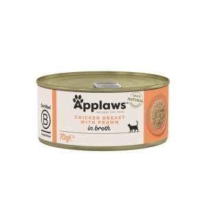 Applaws konzerva Cat Kuřecí prsa s krevetami 70g