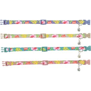 Obojek pro kočky, s květinami, 20–34 cm/10 mm, různé barvy