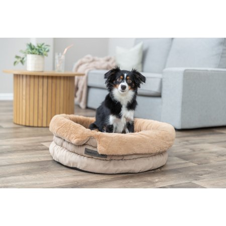 HOME Edition pelech LIANO Soft, kulatý s vysokým okrajem, ø 45 cm, písková/hnědá
