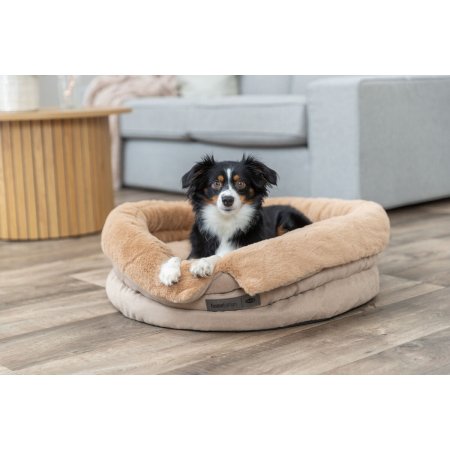 HOME Edition pelech LIANO Soft, kulatý s vysokým okrajem, ø 45 cm, písková/hnědá