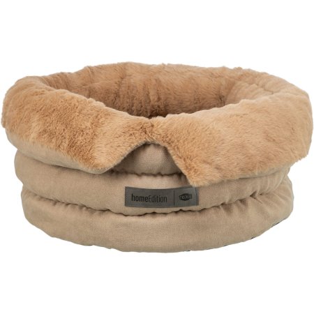 HOME Edition pelech LIANO Soft, kulatý s vysokým okrajem, ø 45 cm, písková/hnědá