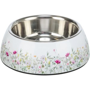Miska nerez s květinovým vzorem, vyjímatelná, 0.45 l/ø 18 cm, bílá/pestrobarevná