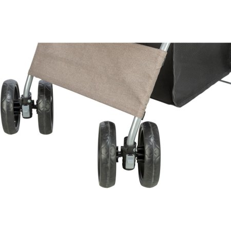 Kočárek pro psy BUGGY, rychlosklápěcí, 47 x 100 x 80 cm, nosnost do 15 kg, šedohnědá