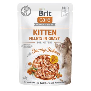 Brit Care Cat Fillets in Gravy Kitten Savor.Salmon 85g