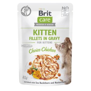Brit Care Cat Fillets in Gravy Kitten Choi.Chicken 85g